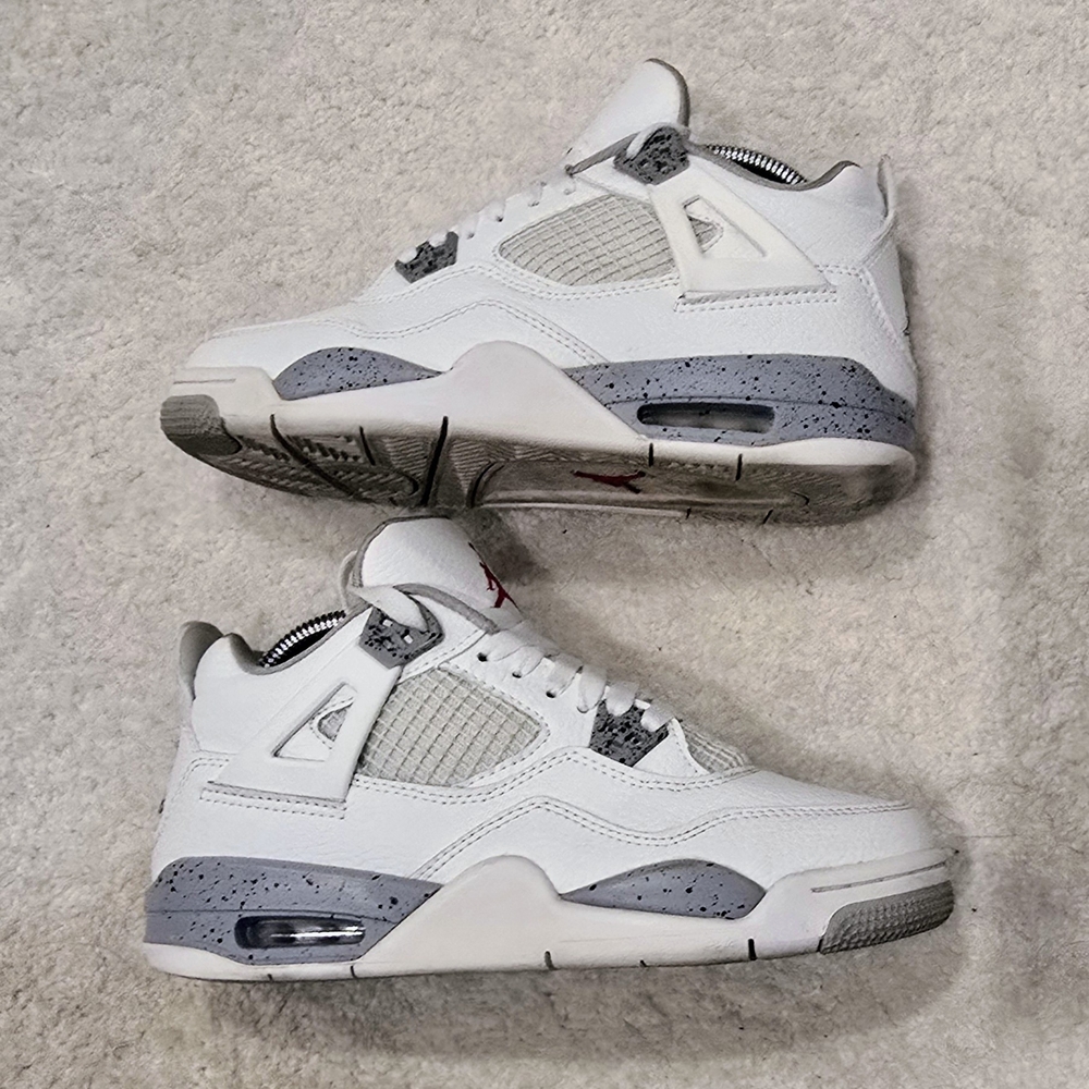 White and Gray Sneakers with Red Accent - Picture 3 of 8